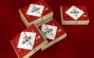 红色纪念主题的双麻饼 创意包装盒-樱美包装